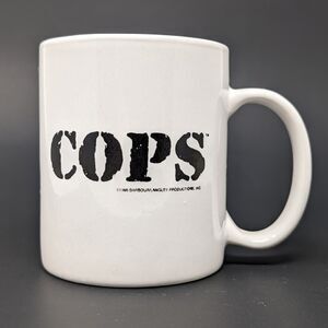 Vintage COPS Coffee Mug 1996 Barbour Langley Productions TV Show Promo Bad Boys
